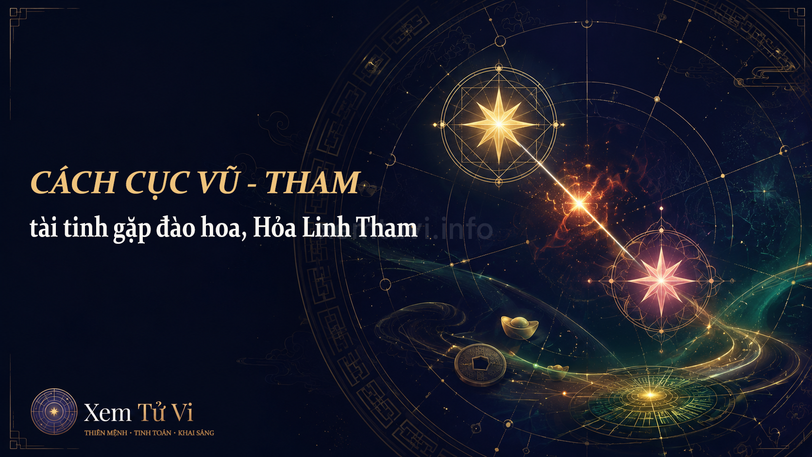 Cách cục Vũ Tham: tài tinh gặp đào hoa, và bí quyết Hỏa Linh Tham